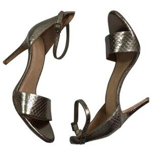 Joie Metallic Chrome Open Toe Heels Formal Shoes